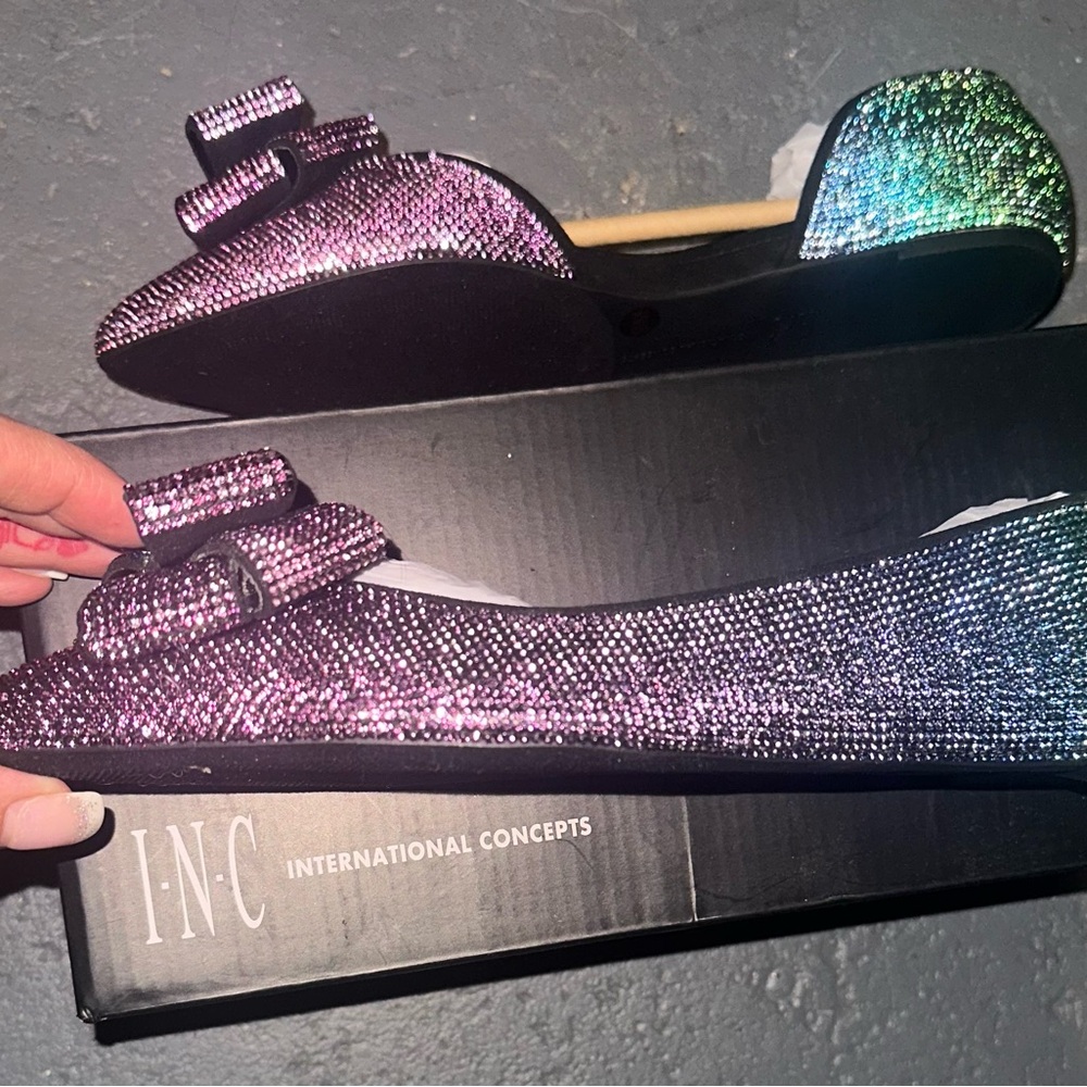 INC International Concepts Multicolor Bow Heels NWT size 9 - Picture 2 of 5